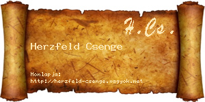 Herzfeld Csenge névjegykártya